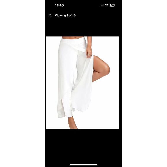 Flowy loose wide leg polyester BoHo pants  - Picture 7 of 9